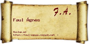 Faul Ágnes névjegykártya