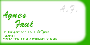 agnes faul business card